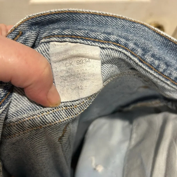 VTG Faded Glory Womens Jean Shorts Blue Pockets Light‎ Wash High Rise Denim 12 - Picture 6 of 6